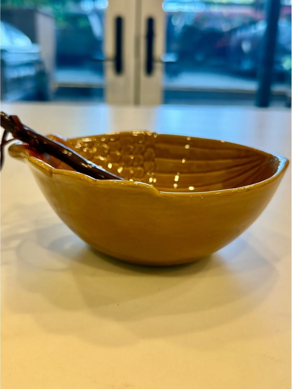 Hallmark Leaf-Shaped Ceramic Bowl with Matching Spoon